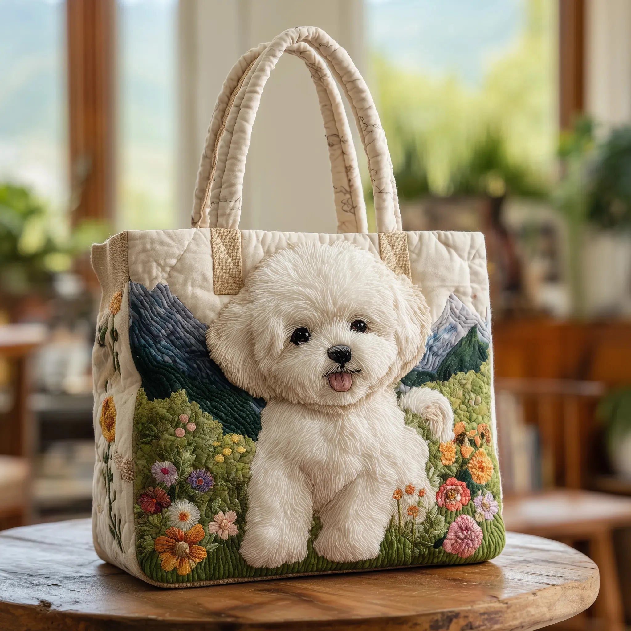 Artisanal Quilted Bag for Enchanted Dogs