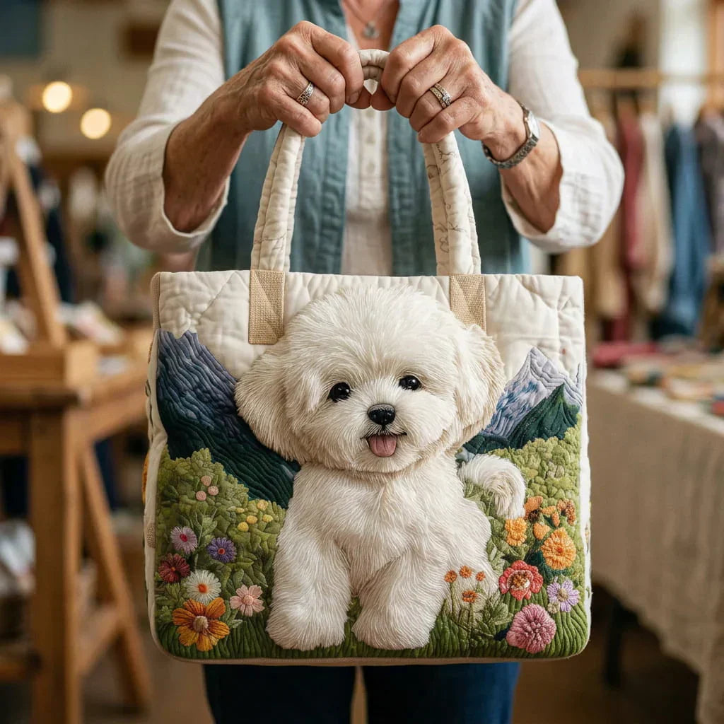 Artisanal Quilted Bag for Enchanted Dogs